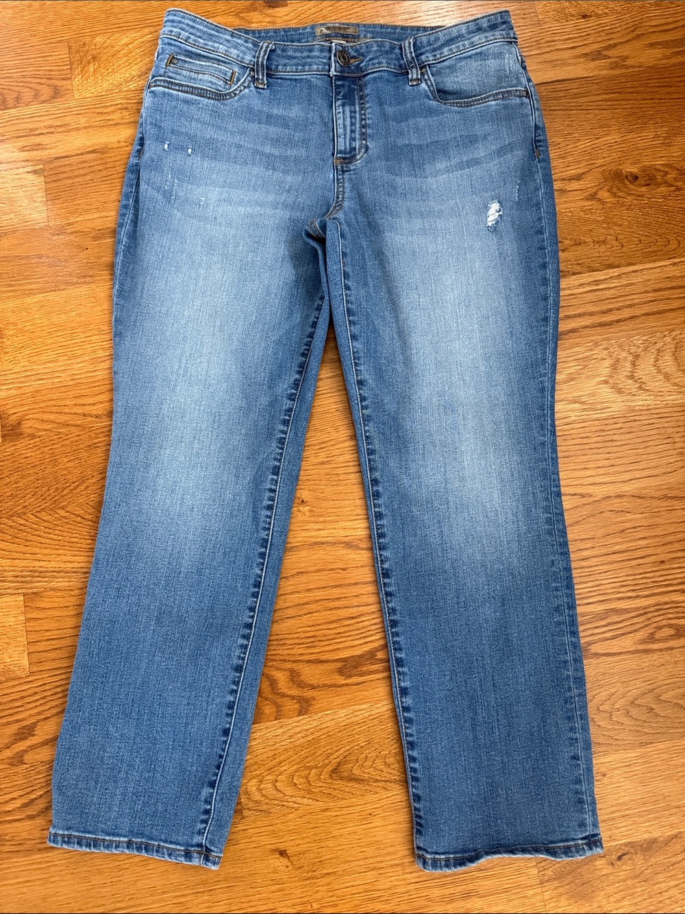 KUT From The Kloth Catherine Boyfriend Jeans 12P Petite Distressed Denim